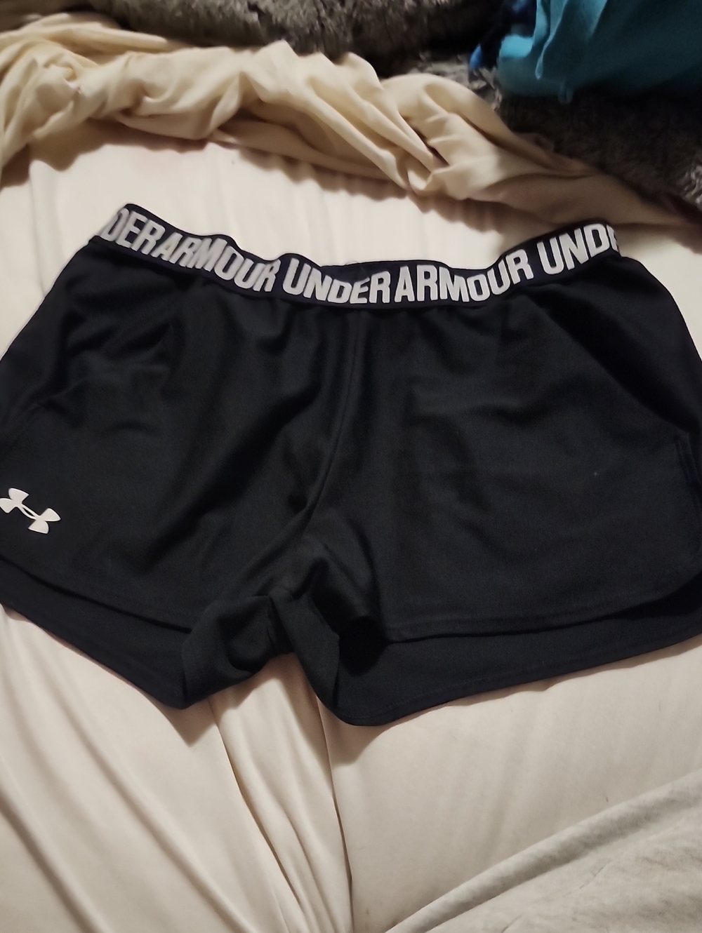 Under Armour Black Women's Athletic Shorts with Branded Waistband
